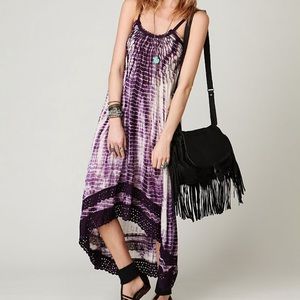 Free People Tie Dye Sunburst Hi Lo Maxi Dress